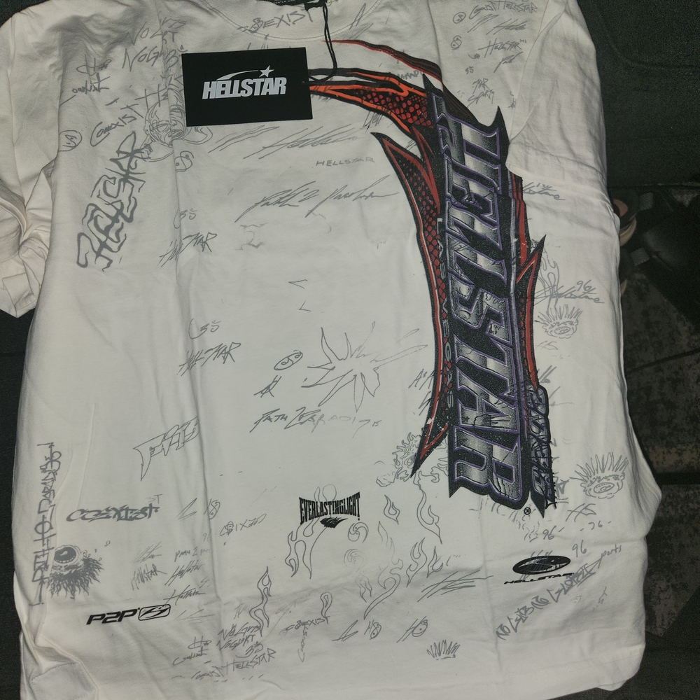 Hellstar ComplexCon NASCAR White Graphic Men's Shirt XL